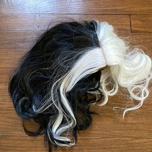 Black and white wig